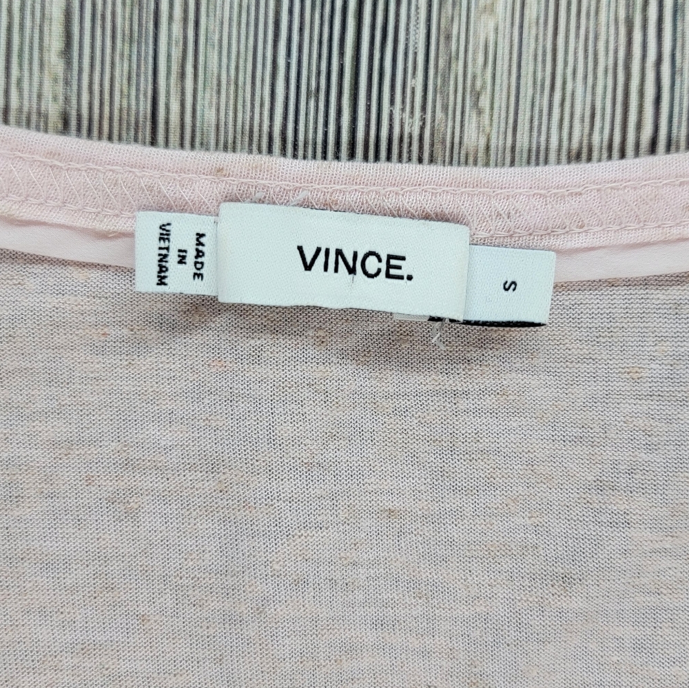 Vince Elbow Sleeve Flax Silk Blend Short Sleeve Tee Lilac - Picture 5 of 11